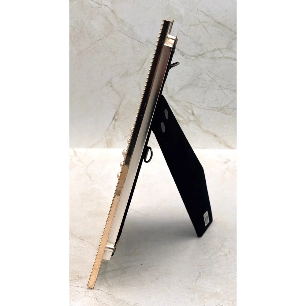 Enamel Embellished Metal Standing Picture Frame 4.5